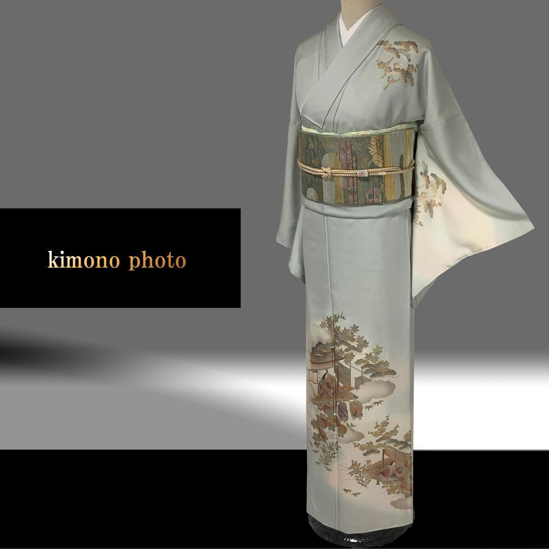 【新品、未使用】正絹【極上逸品】トールサイズ【金彩手描き友禅】訪問着フルセット