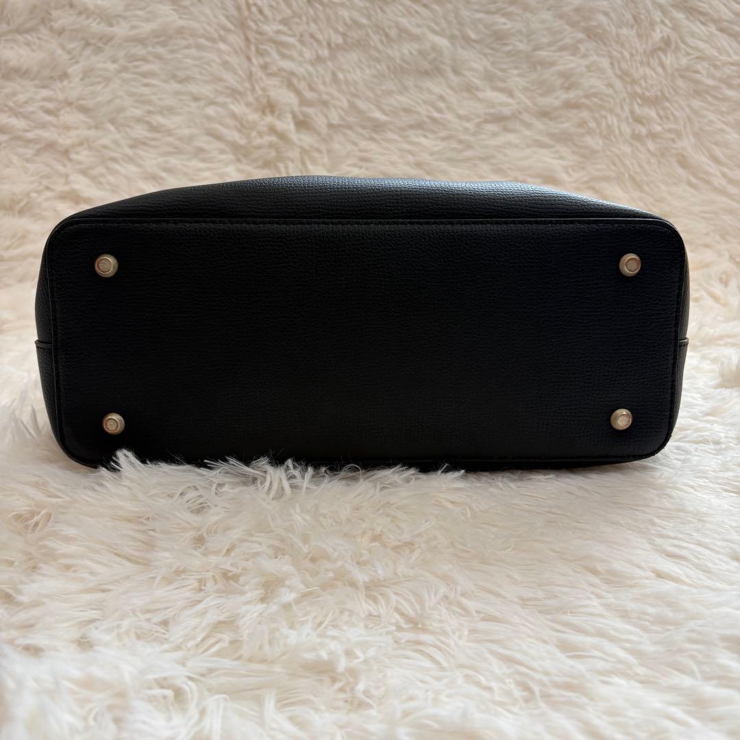 美品✨　アニエスベー　ショルダーバッグ　2way レザー　ロゴプレート　ブラック