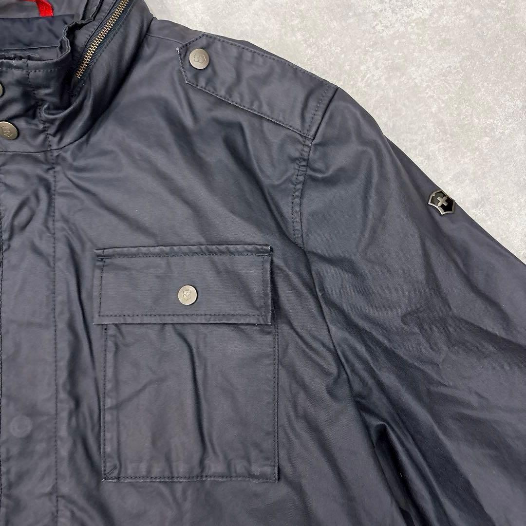 美品✨ビクトリノックス（XL）2016SSミリタリージャケット 紺 フード収納