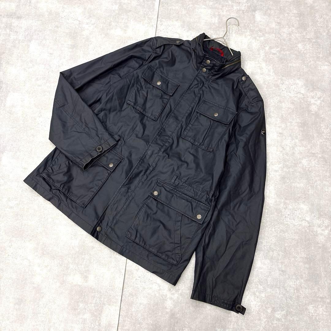 美品✨ビクトリノックス（XL）2016SSミリタリージャケット 紺 フード収納