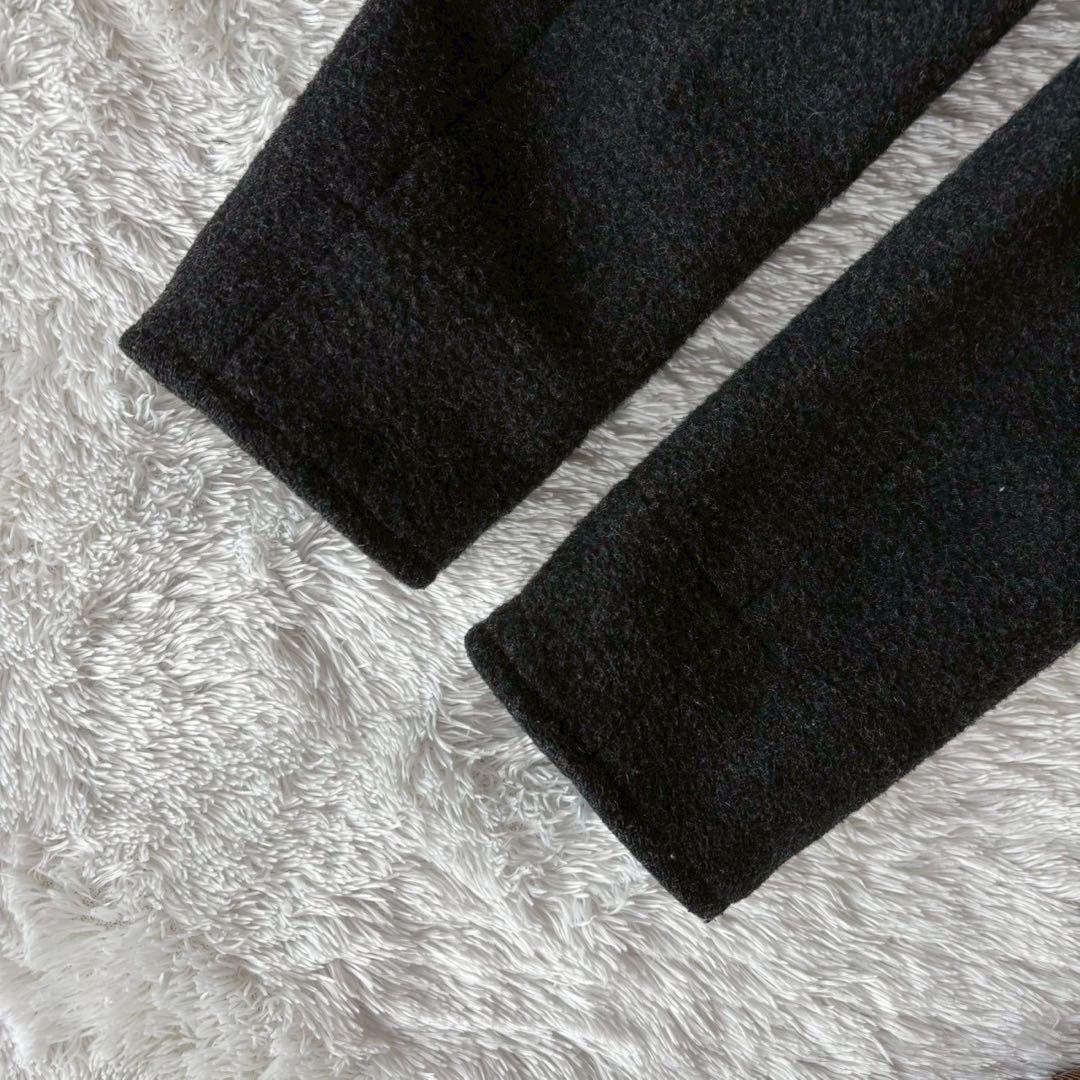 ダントン ウールモッサジャケット ピーコート くるみボタン XL ロゴ グレー