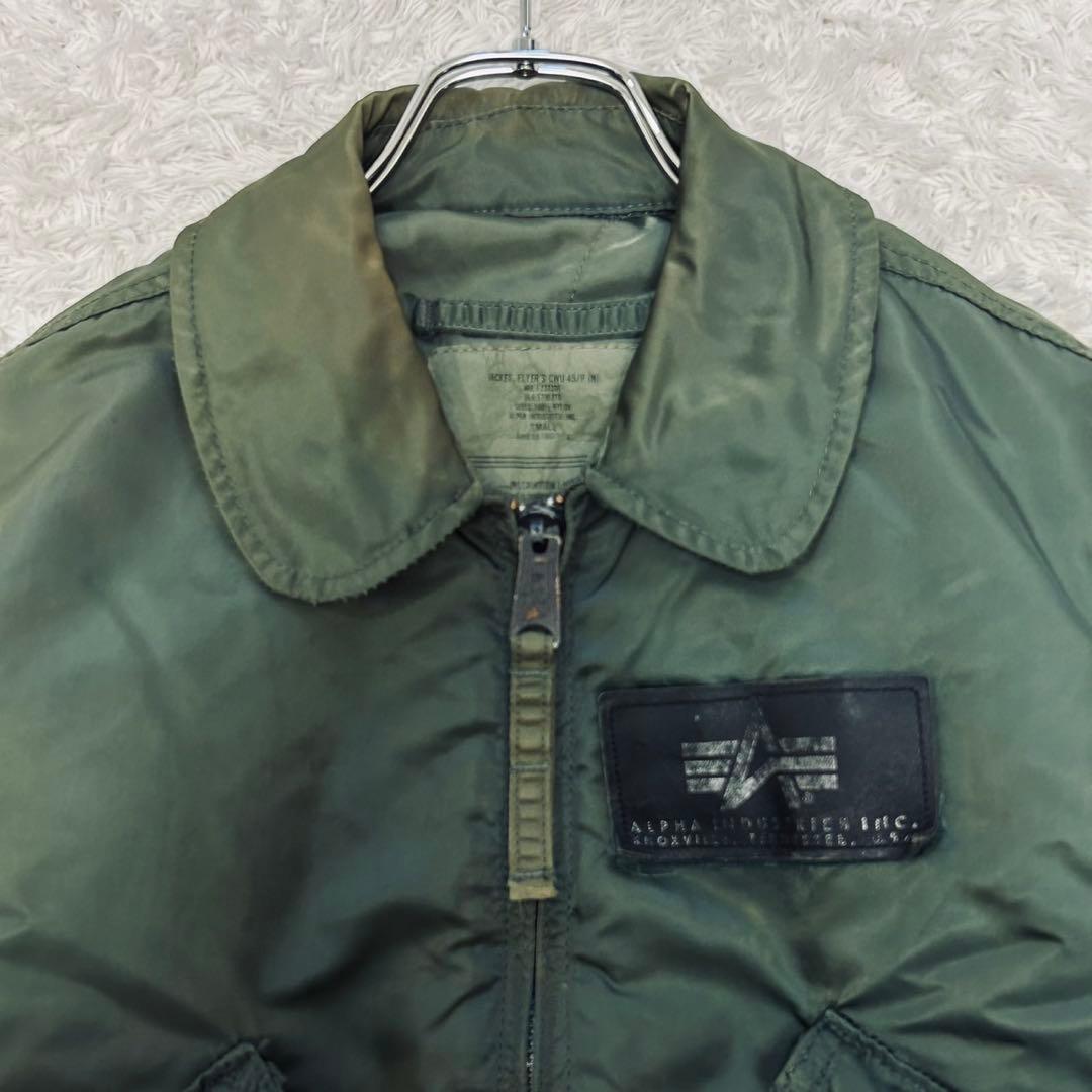 希少 90s ALPHA CWU-45 USA製 フライトジャケット ベルクロ