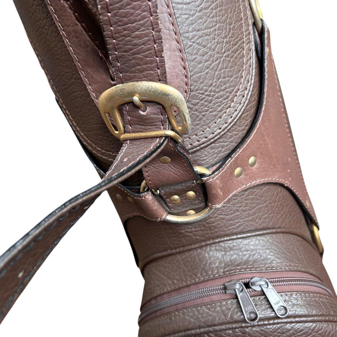 BURBERRY　バーバリー　キャディバッグ　ゴルフバッグ　チェック柄　レザー