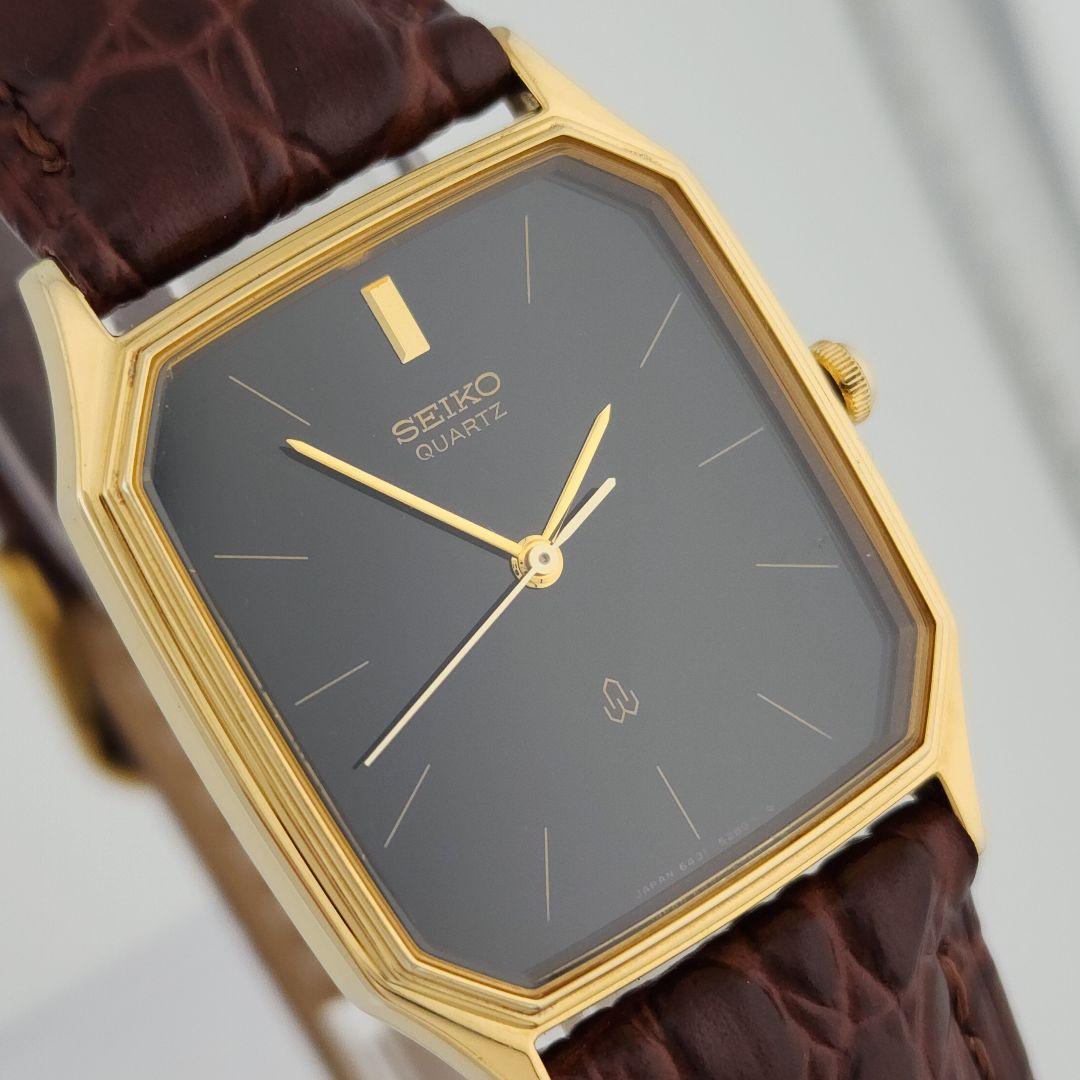 希少【新品電池】 SEIKO メンズ 腕時計 オクタゴン ゴールド 新品ベルト