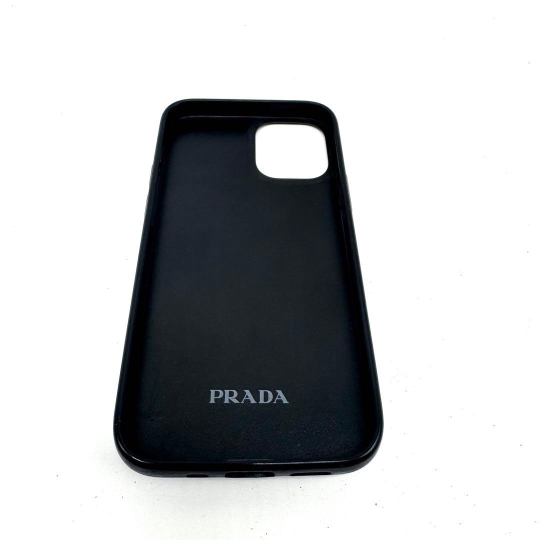 【超美品・付属品完備✨】プラダ iPhone12mini サフィアーノレザー 黒