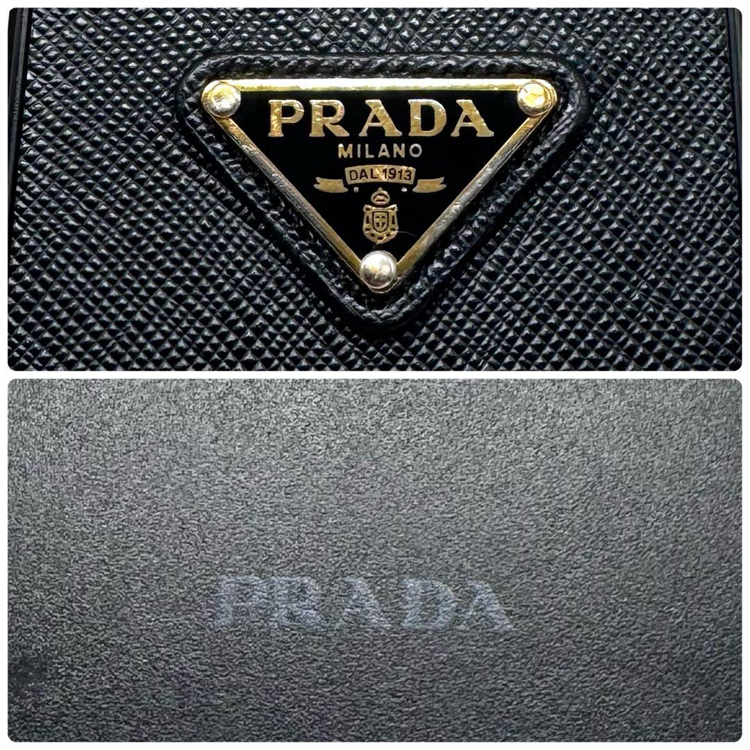 【超美品・付属品完備✨】プラダ iPhone12mini サフィアーノレザー 黒