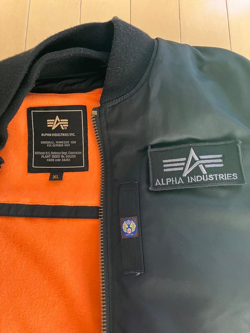 ALPHA INDUSTRIES MA-1ジャケット ブラック　バイク用