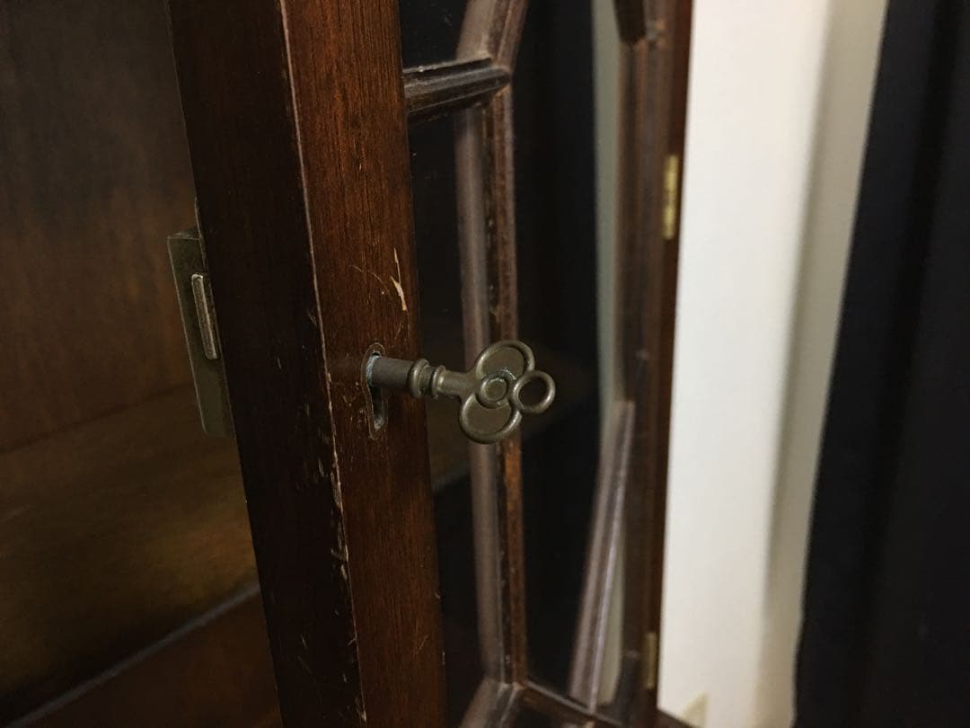 英国アンティーク　ブックケースキャビネット/本棚/ガラス食器棚/飾り棚/店舗什器