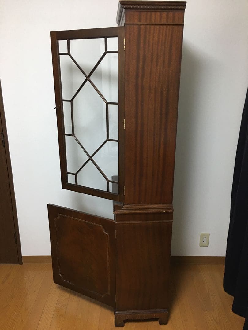 英国アンティーク　ブックケースキャビネット/本棚/ガラス食器棚/飾り棚/店舗什器