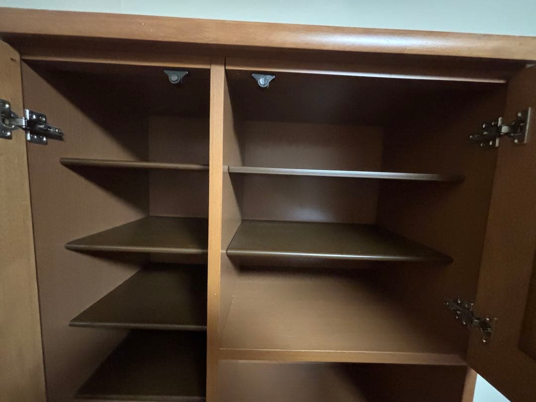 下駄箱　木製靴箱 鏡付き 棚付き 引き出しあり