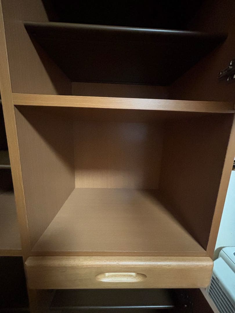 下駄箱　木製靴箱 鏡付き 棚付き 引き出しあり