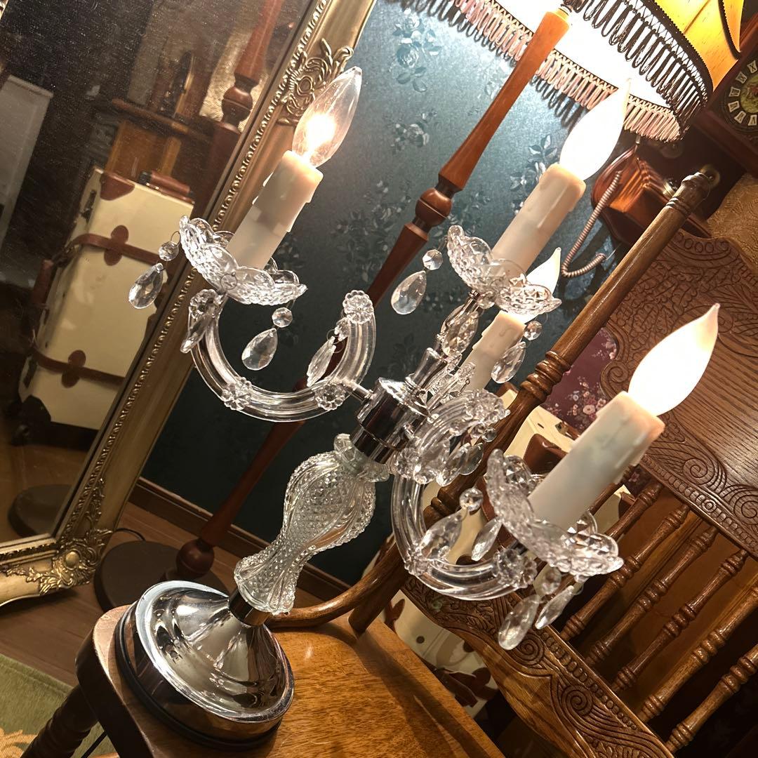 アンティークライト　タッチセンサーライト5灯　キャンドル型ライト　シャンデリア