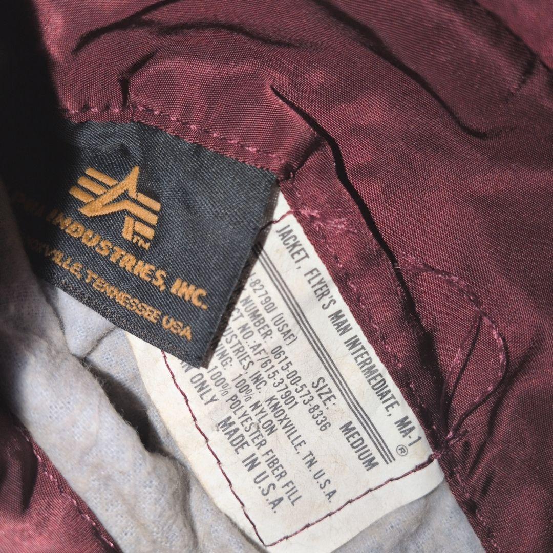 《希少カラー》 USA製 ALPHA MA-1 L ヴィンテージ バーガンディ