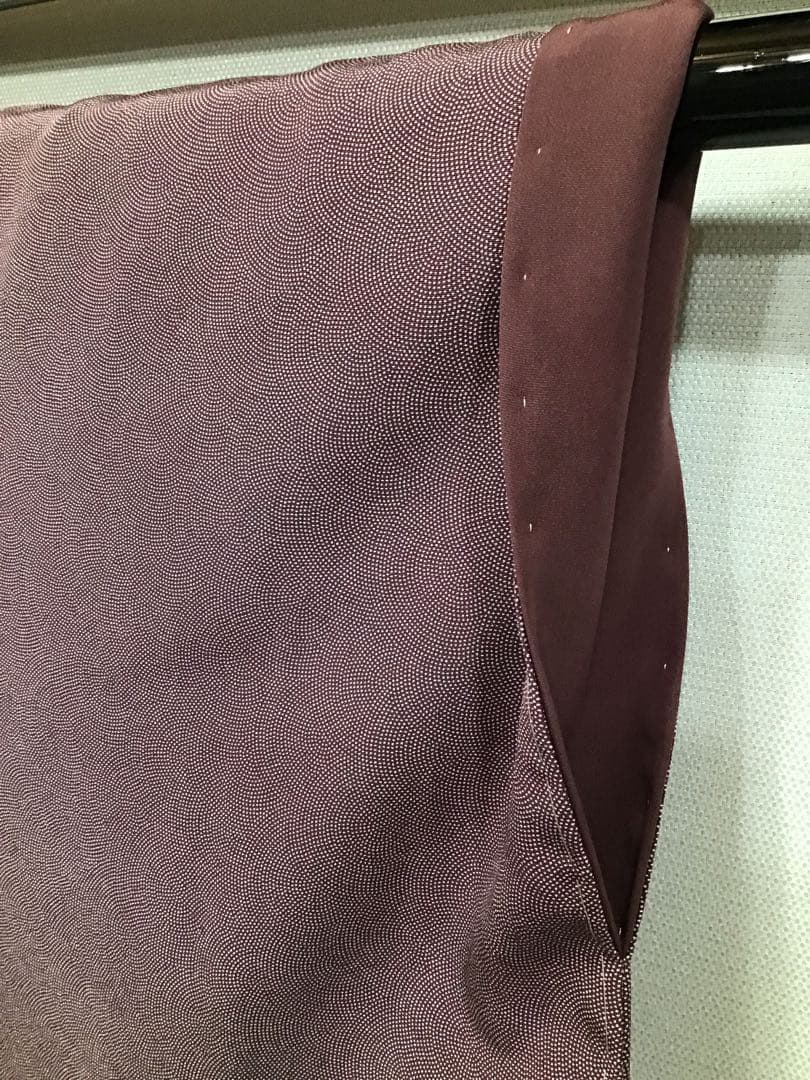 【1592】江戸小紋　極鮫　深紫　袷　しつけ糸付き　ゆったりサイズ