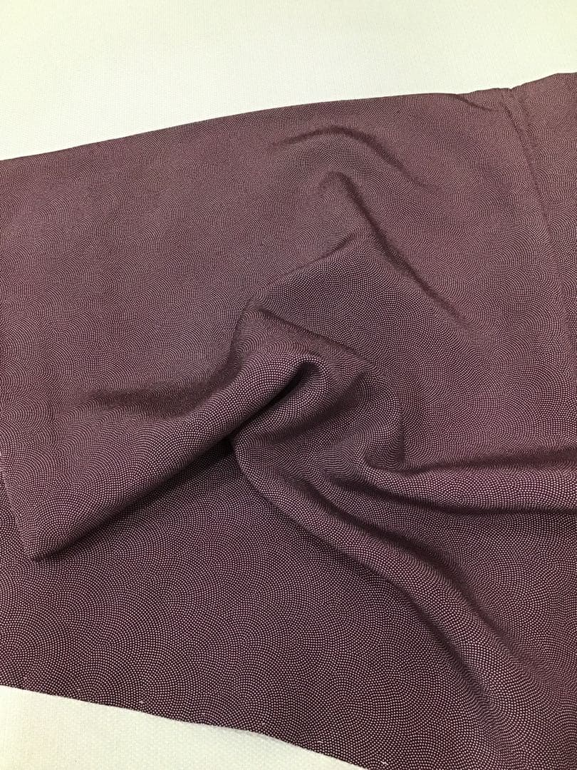 【1592】江戸小紋　極鮫　深紫　袷　しつけ糸付き　ゆったりサイズ