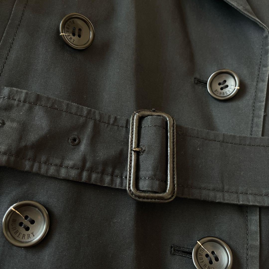 大きめ★バーバリー　トレンチコート　ライナー　ノバチェック　ベルト　黒　ロング