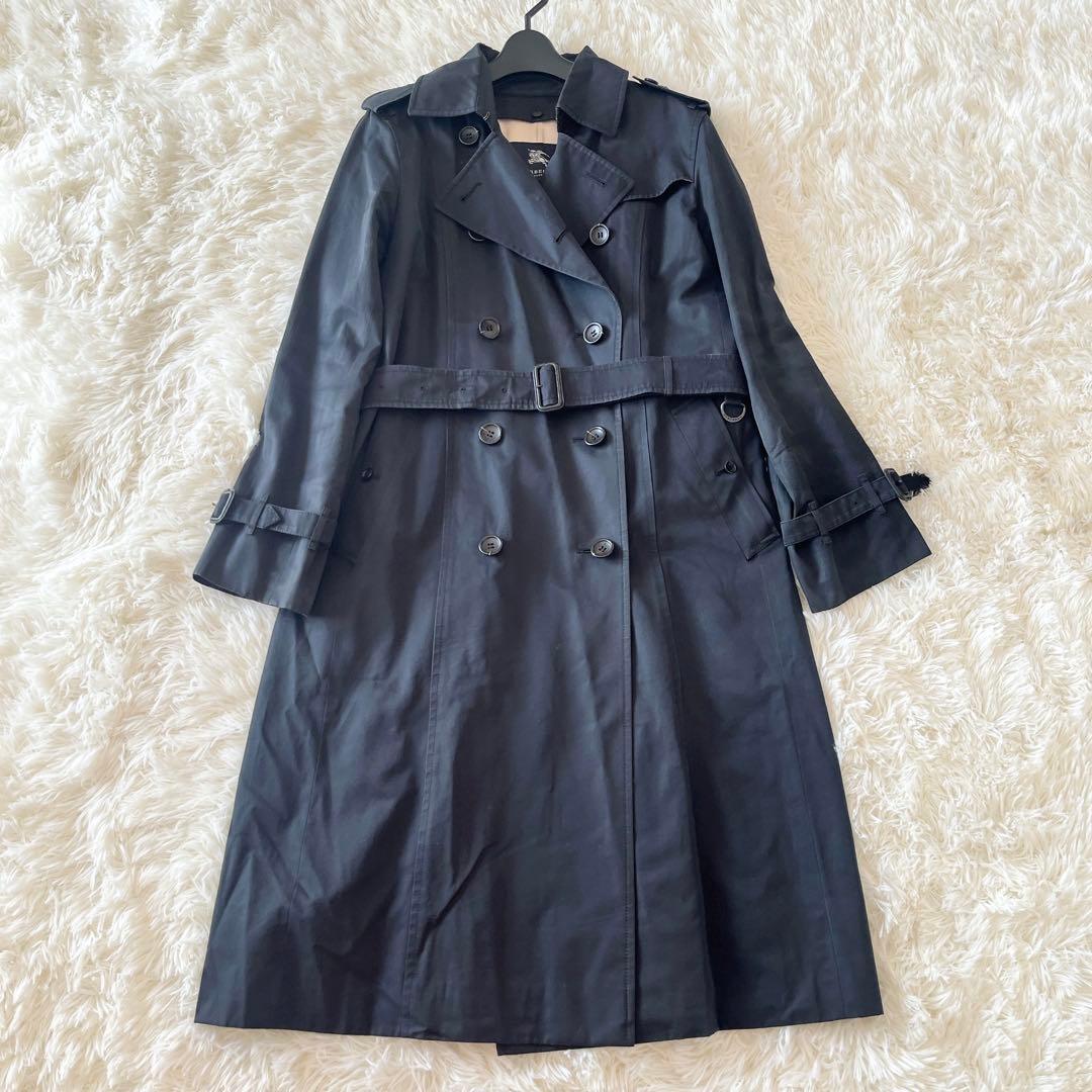 大きめ★バーバリー　トレンチコート　ライナー　ノバチェック　ベルト　黒　ロング