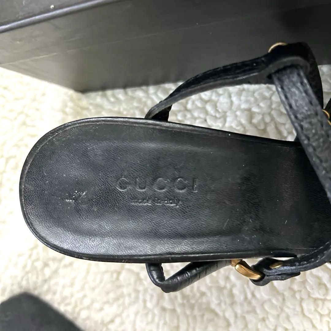 GUCCI GG柄 10cmアンクルストラップ ピンヒール 美品
