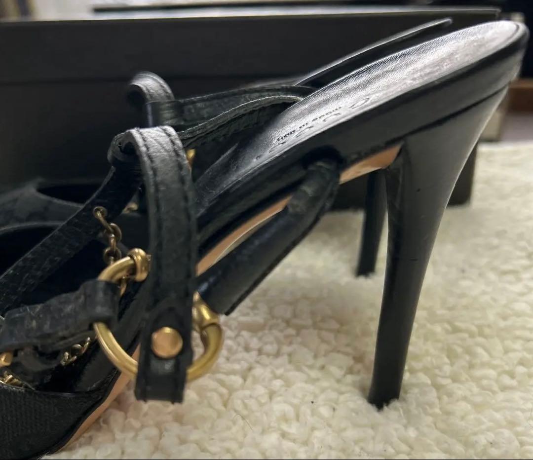 GUCCI GG柄 10cmアンクルストラップ ピンヒール 美品