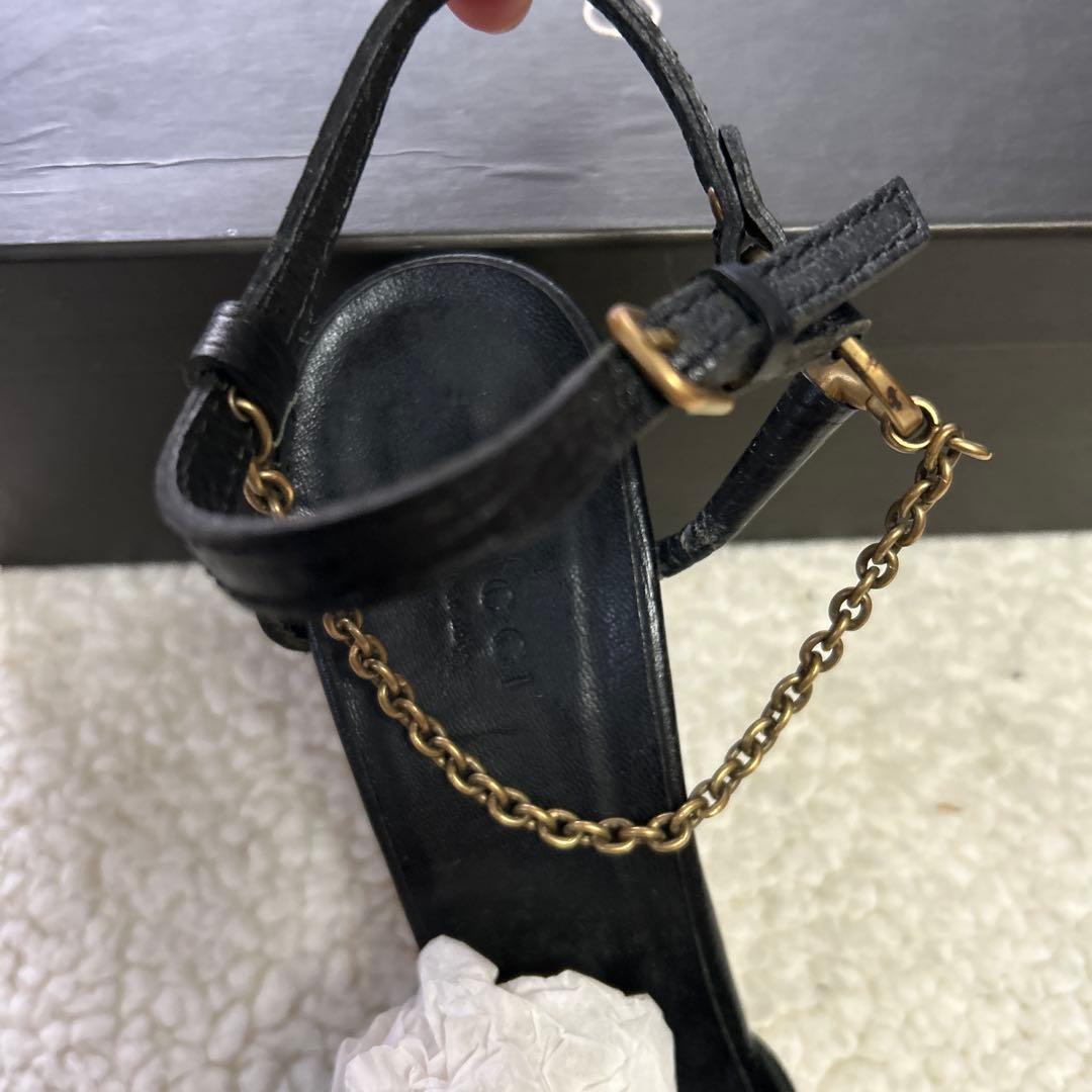 GUCCI GG柄 10cmアンクルストラップ ピンヒール 美品