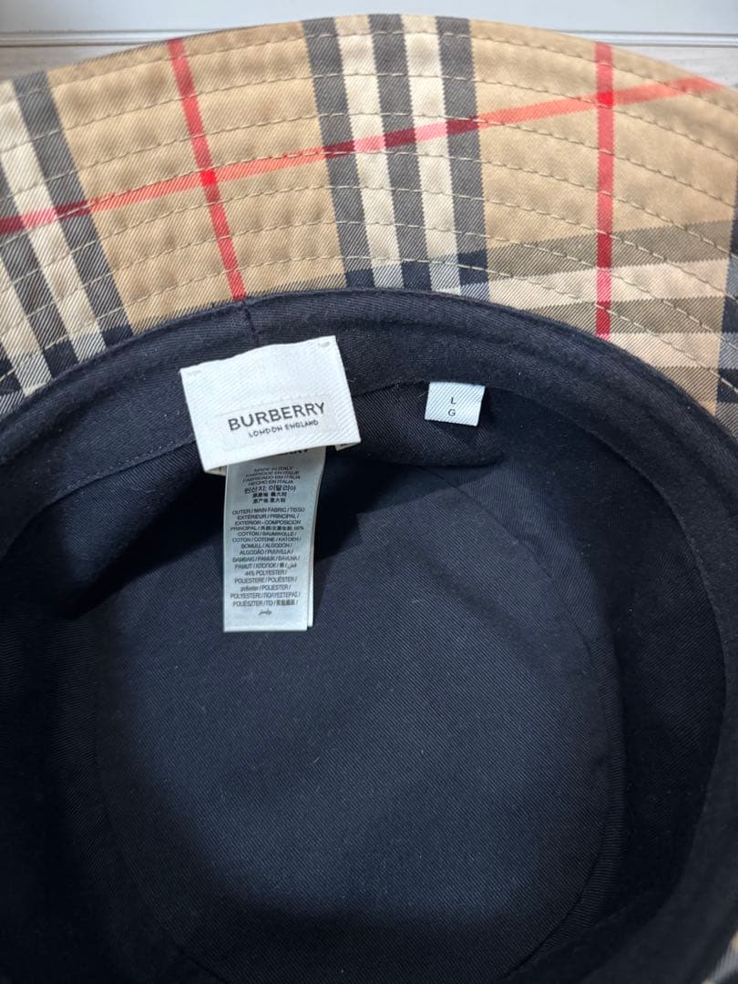 ★確実正規品★BURBERRY チェック柄 バケットハット Lサイズ