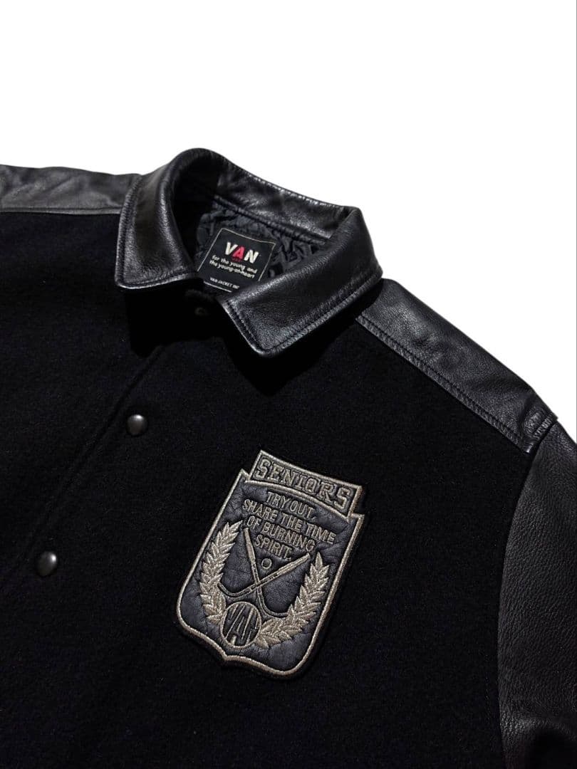 希少 【 オールブラック 】 80年代 当時物 ヴァンヂャケット スタジャン