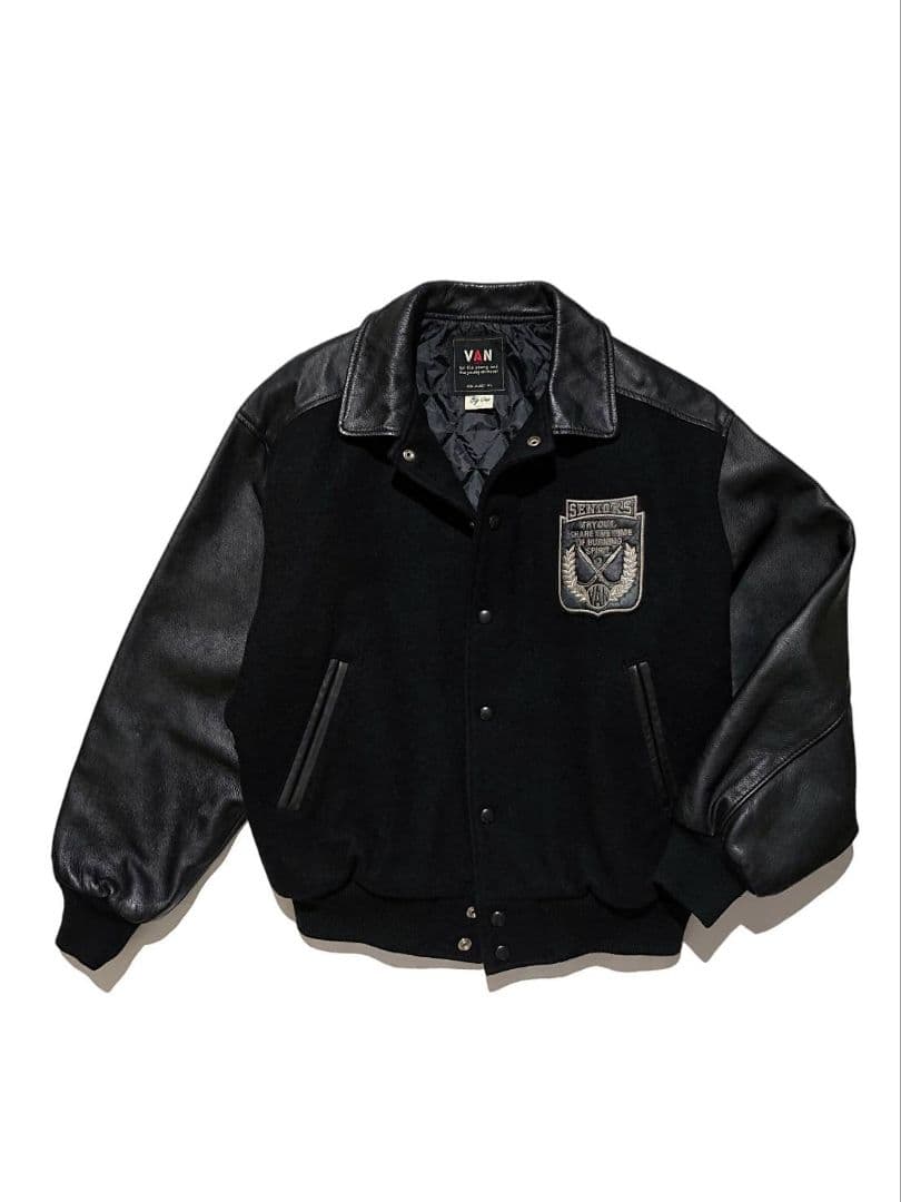 希少 【 オールブラック 】 80年代 当時物 ヴァンヂャケット スタジャン