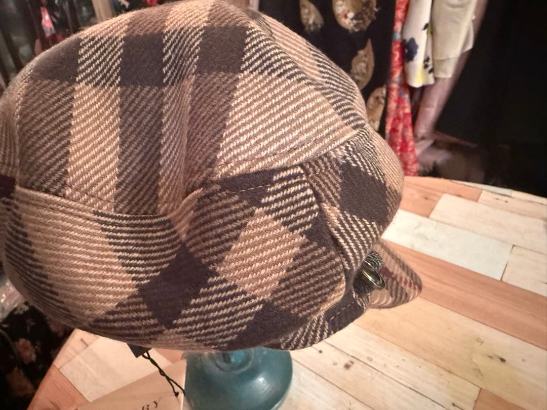 Burberry チェック柄 ベレー帽　M