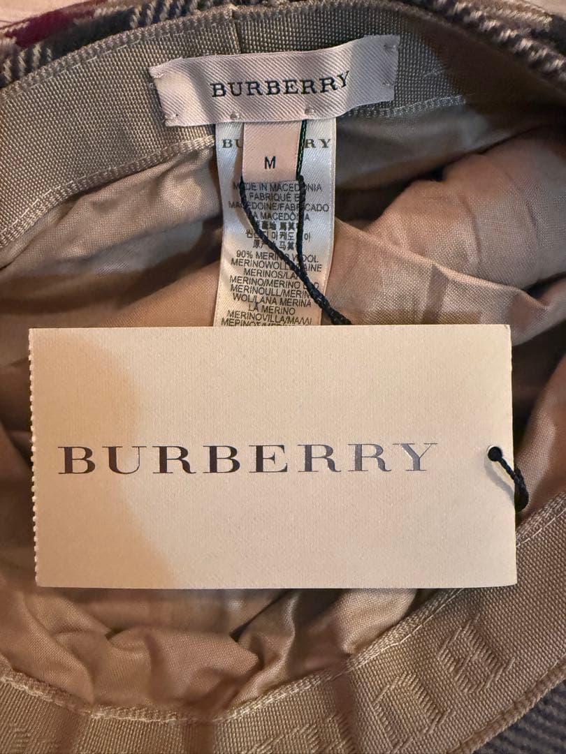 Burberry チェック柄 ベレー帽　M