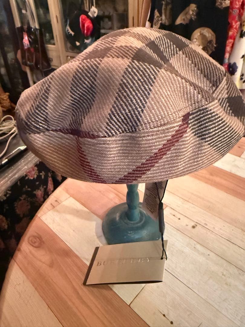 Burberry チェック柄 ベレー帽　M