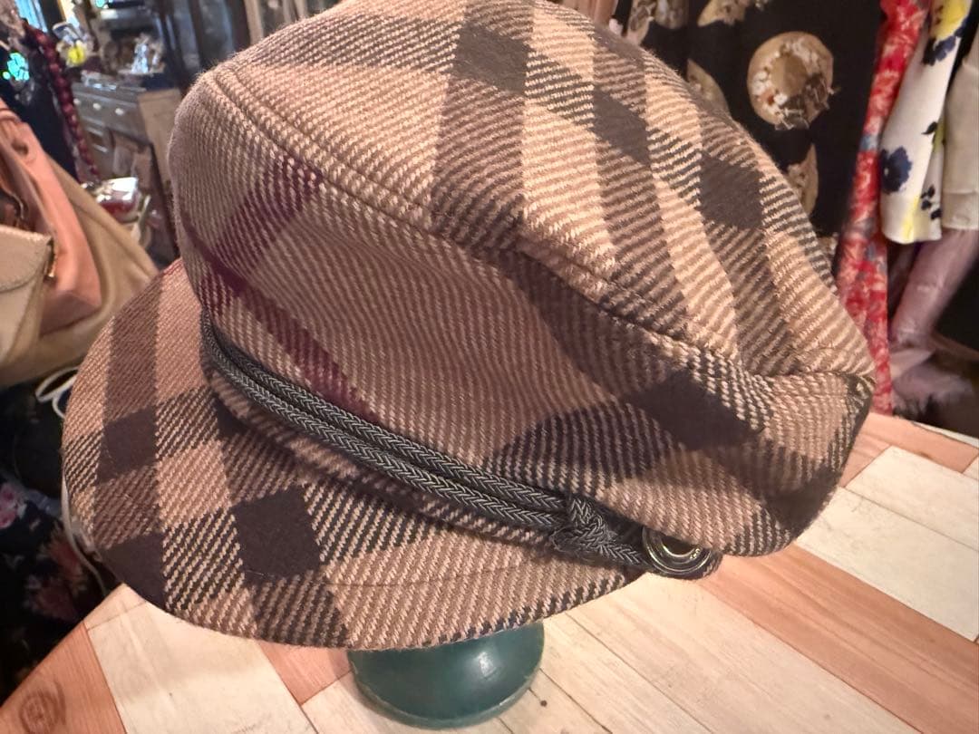 Burberry チェック柄 ベレー帽　M