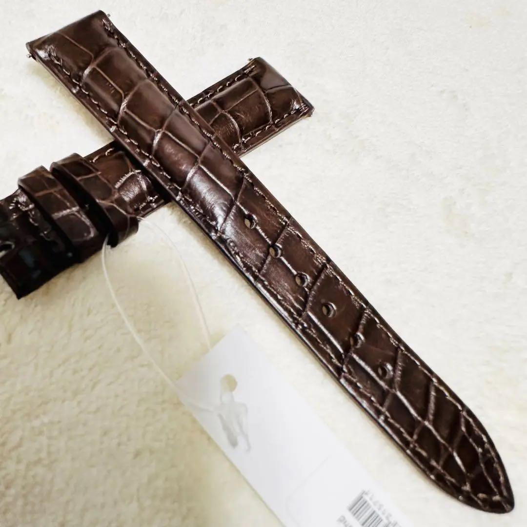 1009#18mm-16mmダークブラウン★本物クロコダイルベルト★スイス製