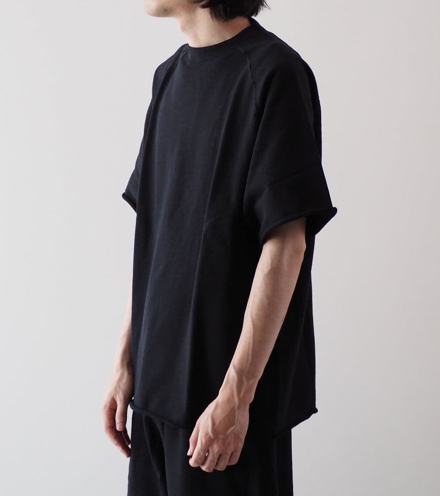 COMOLI LWコットン裏毛 半袖クルー コモリ サイズ2 ブラック