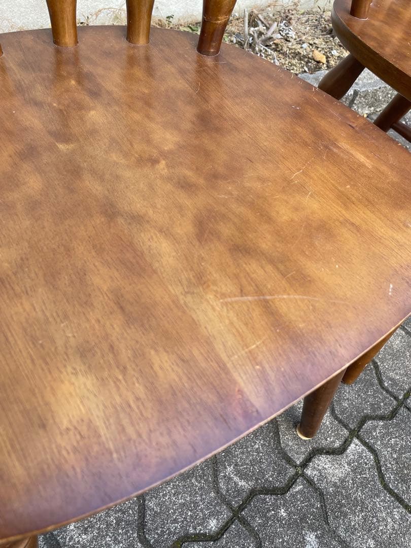 ウィンザーチェア　木製ダイニングチェア 2脚セット ブラウン