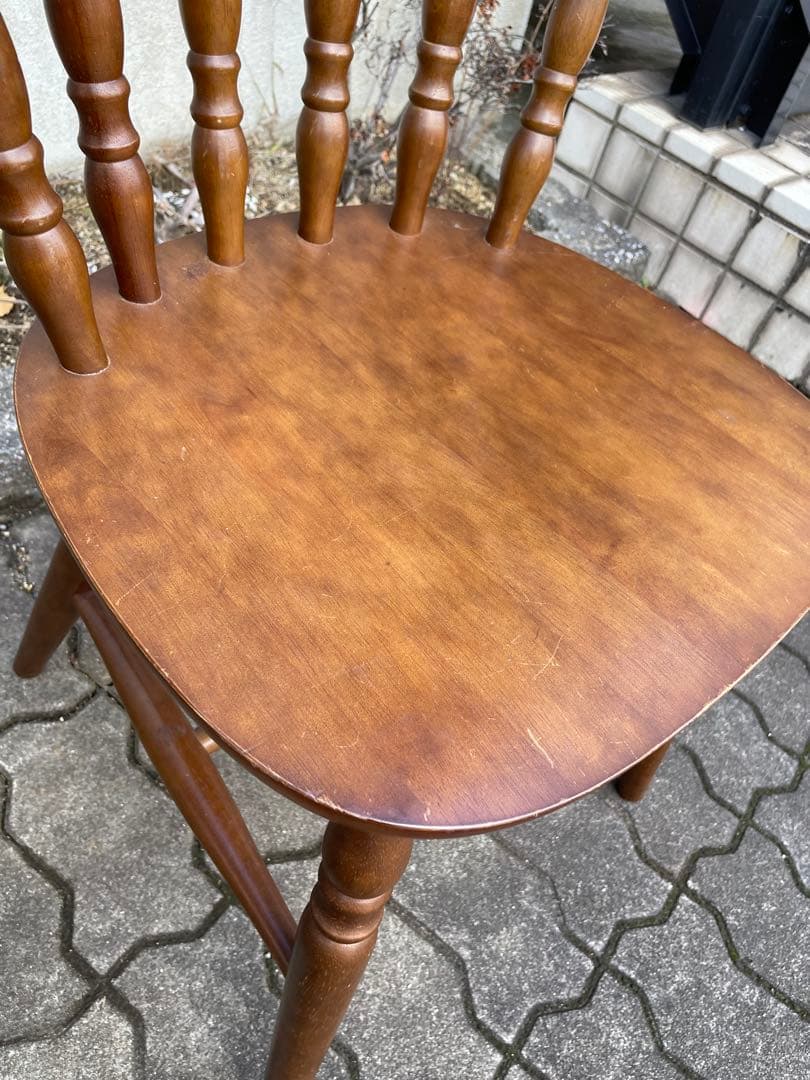 ウィンザーチェア　木製ダイニングチェア 2脚セット ブラウン