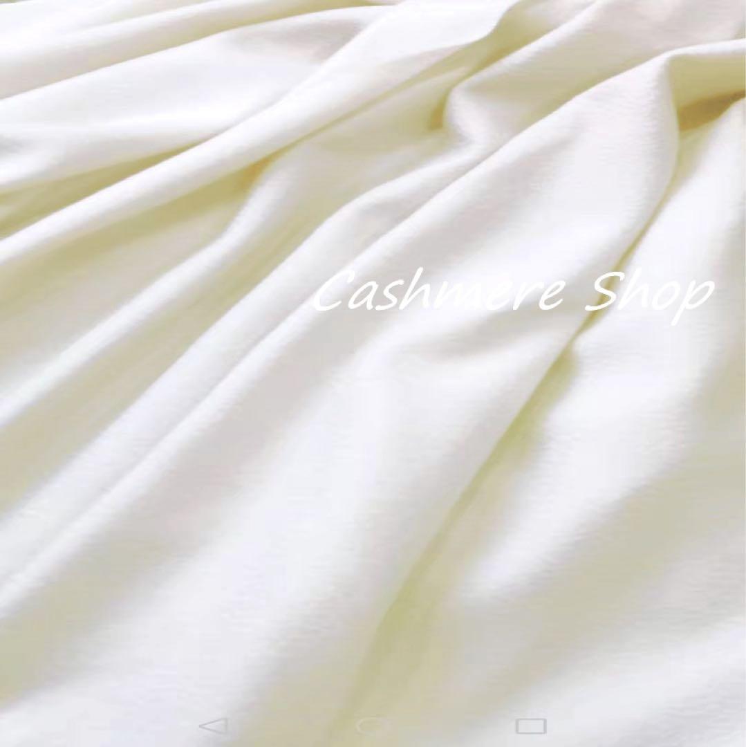 送料無料☆極上 カシミア100％☆大判ストール☆秋・冬用　ミルキーホワイト