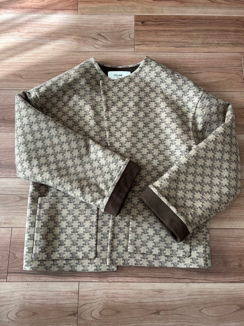 CELINE ノーカラーコートジャケット
