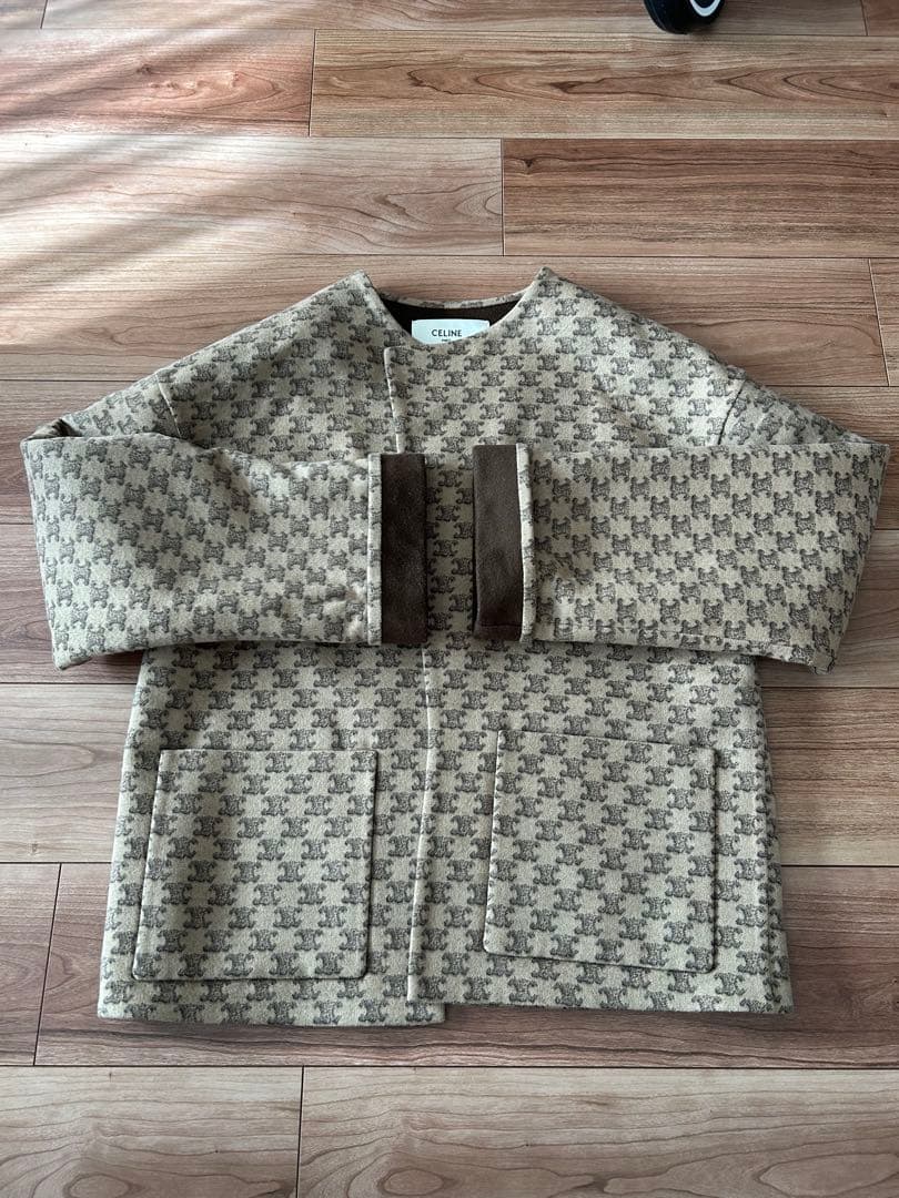 CELINE ノーカラーコートジャケット