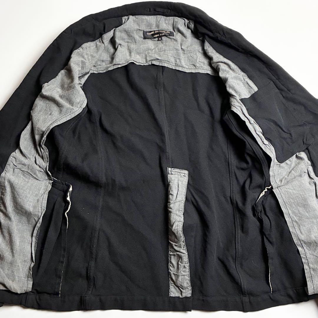 2005SS【美品】コムデギャルソンオムプリュス/ポリ縮絨1Bブラックジャケット