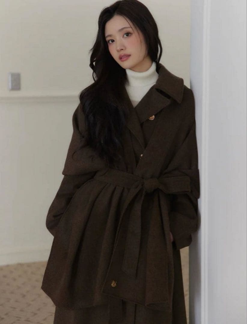 新品未使用poláura ポローラ MANY WAYウールロングトレンチコート