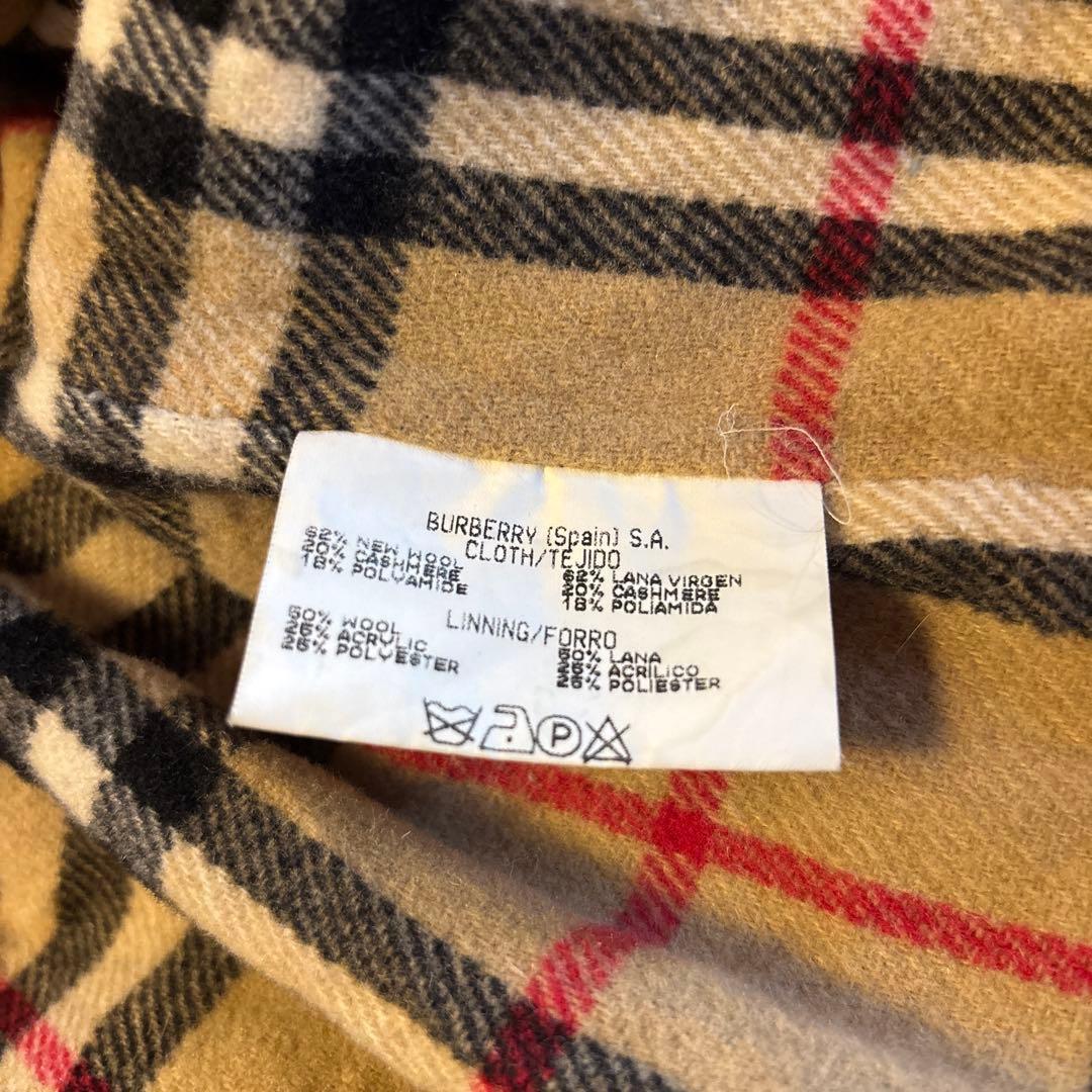 〈バーバリー〉ピーコート　子供服160㎝相当　モスグリーン　ノバチェック