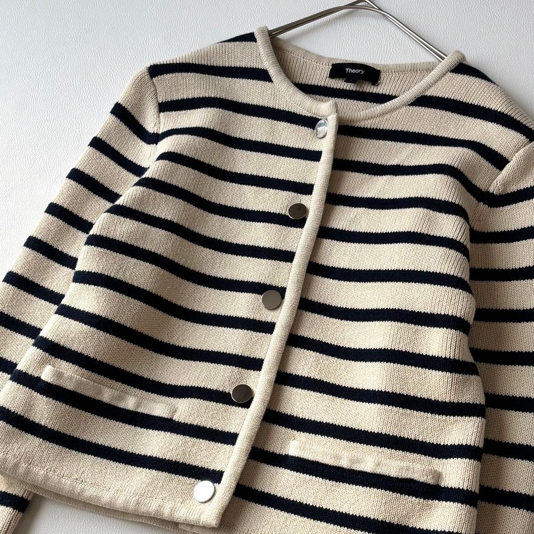 Theory ウェーバリー コットン ストライプ ジャケット　24SS