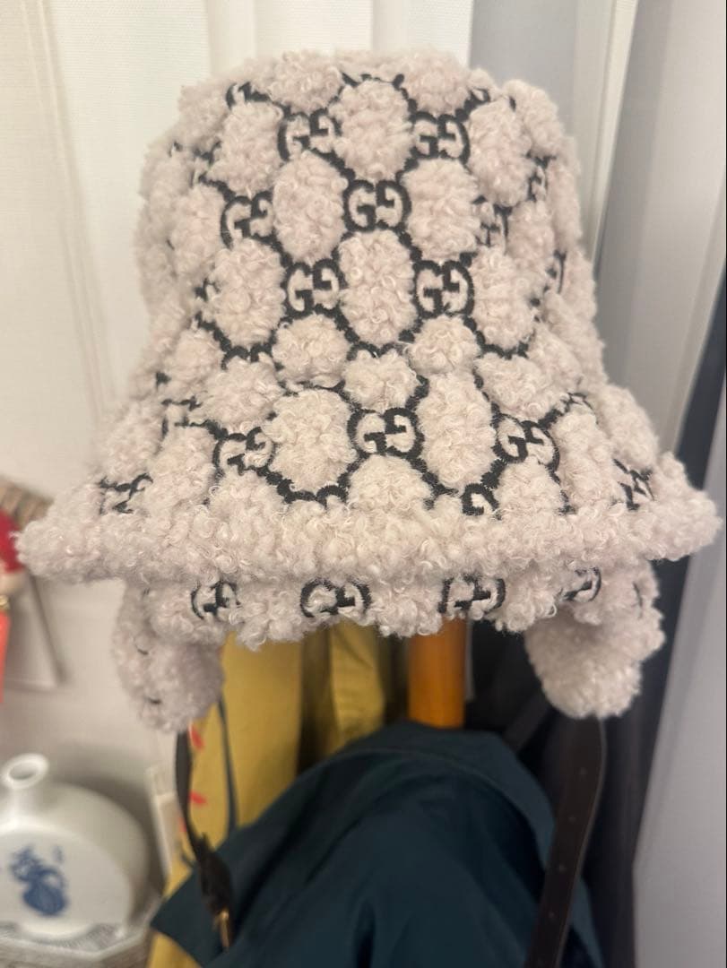 5*6様 GUCCI もこもこ ボア素材 GGパターン バケットハット