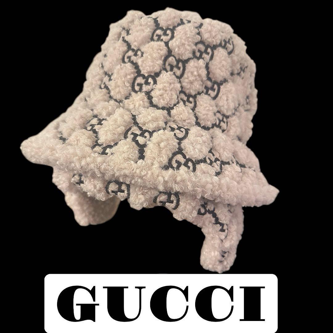 5*6様 GUCCI もこもこ ボア素材 GGパターン バケットハット