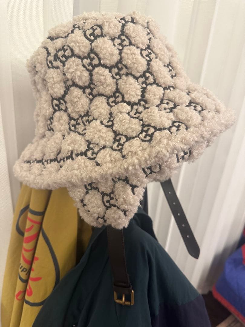 5*6様 GUCCI もこもこ ボア素材 GGパターン バケットハット