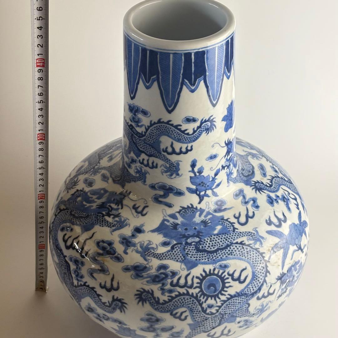 青花 龍紋 染付 壺 大花瓶 花瓶 中国