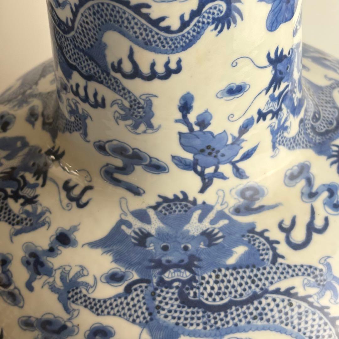 青花 龍紋 染付 壺 大花瓶 花瓶 中国