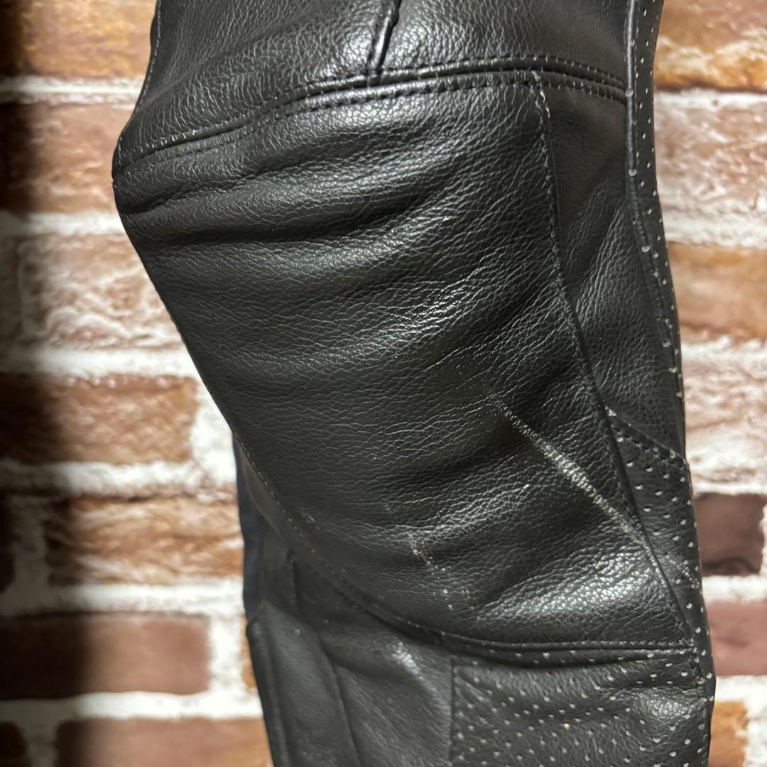 RS タイチ　RS TAICHI　パンチングレザーパンツプロテクター牛革Lサイズ