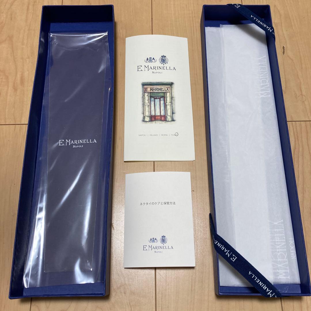 【新品同様　箱付き】マリネッラ　ネクタイ　ボルドー小紋柄