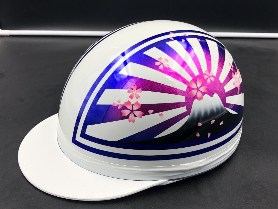 コルク半　カスタム　富士日章　三つボタン　ホワイトピンクブルー　ラメ　桜送料無料